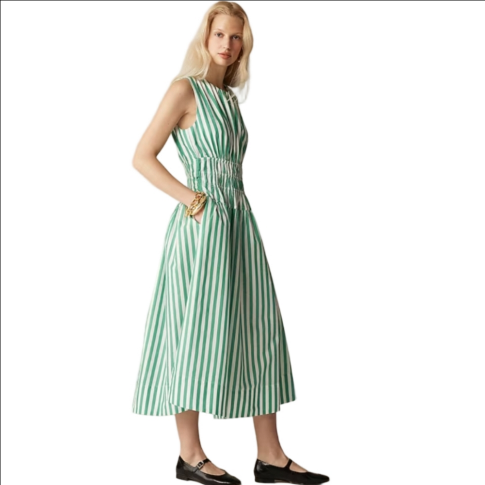 J Crew Hyacinth dress in striped cotton poplin CI932 SZ S